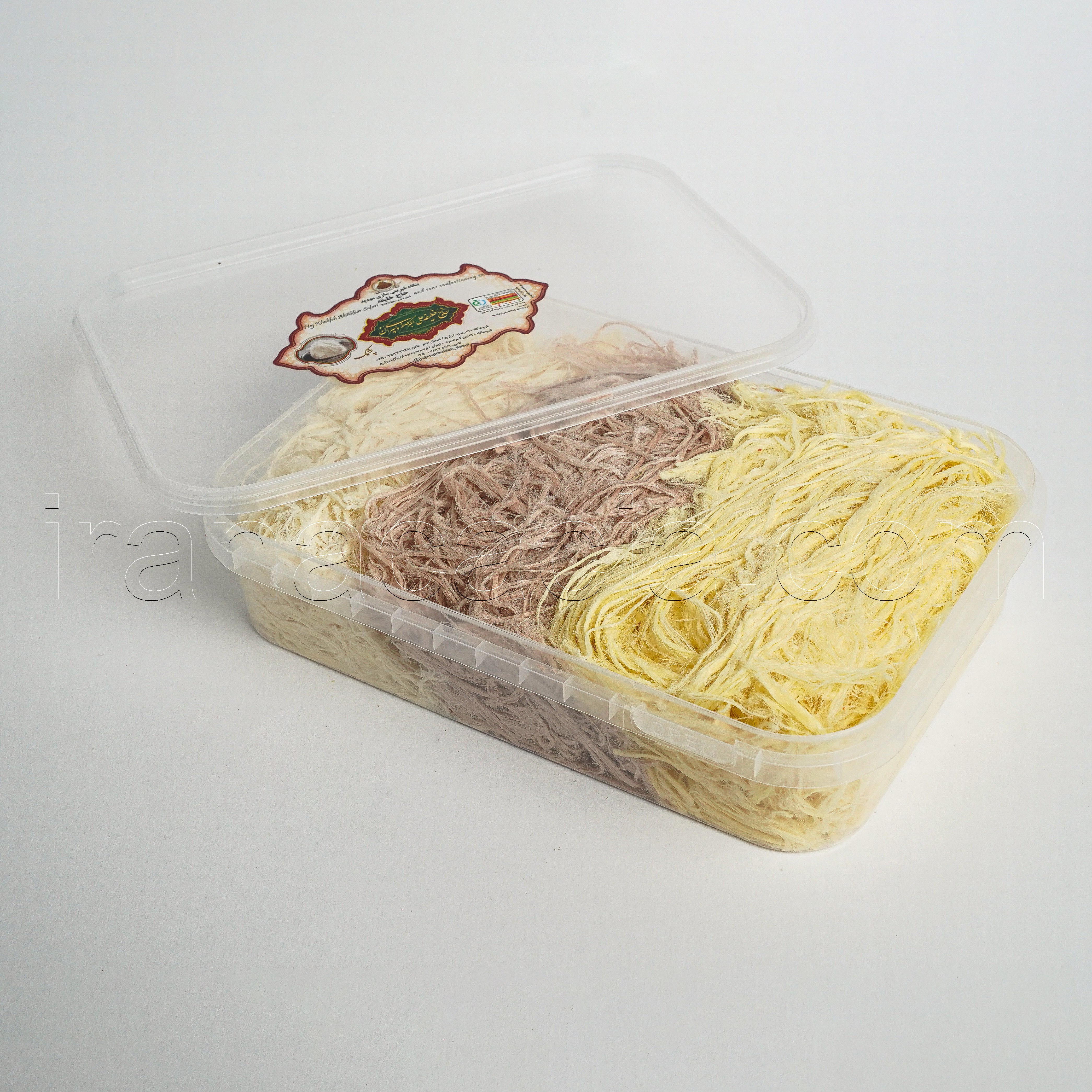 صفری پشمک سه رنگ جعبه پلاستیکی